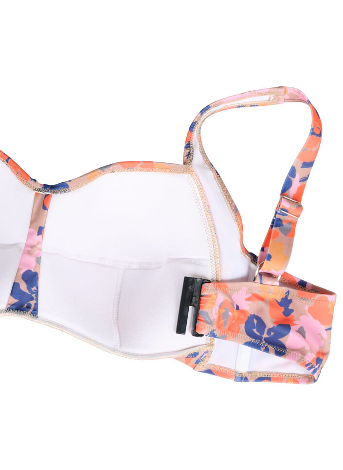 Bedrucktes Bikini-Top, Retro Flower, Packshot image number 3