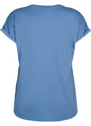 Kurzärmeliges T-Shirt aus einer Baumwollmischung, Moonlight Blue, Packshot image number 1