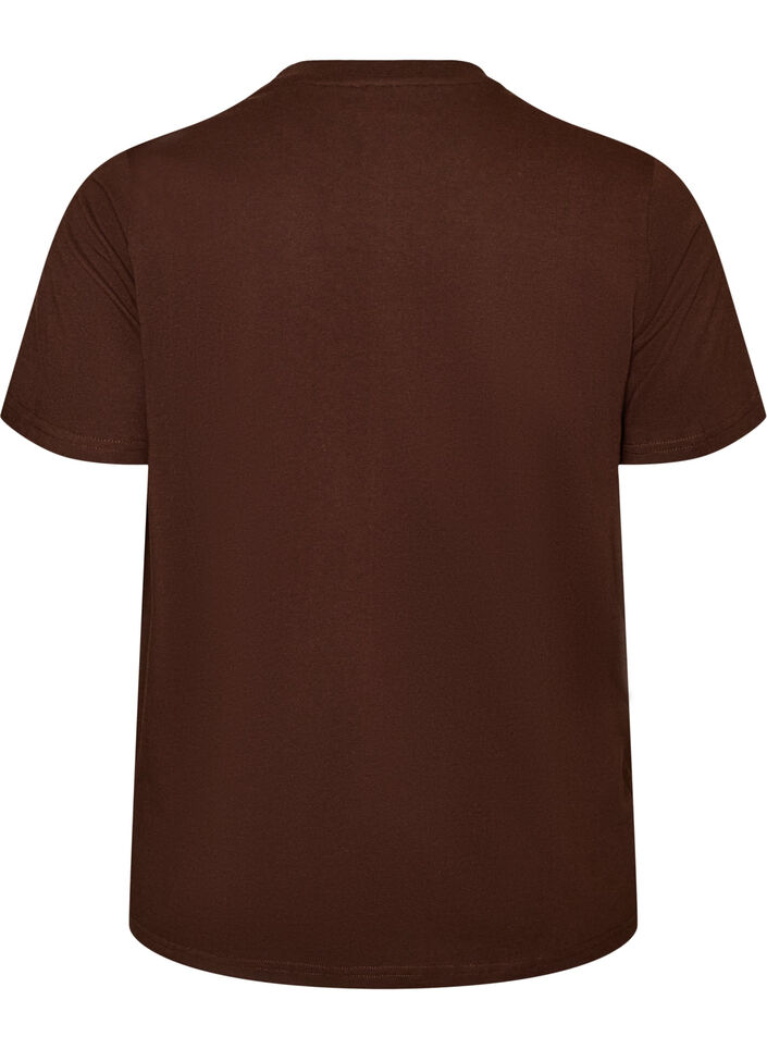 T-Shirt aus Bio-Baumwolle mit Print, Braun, Packshot image number 1