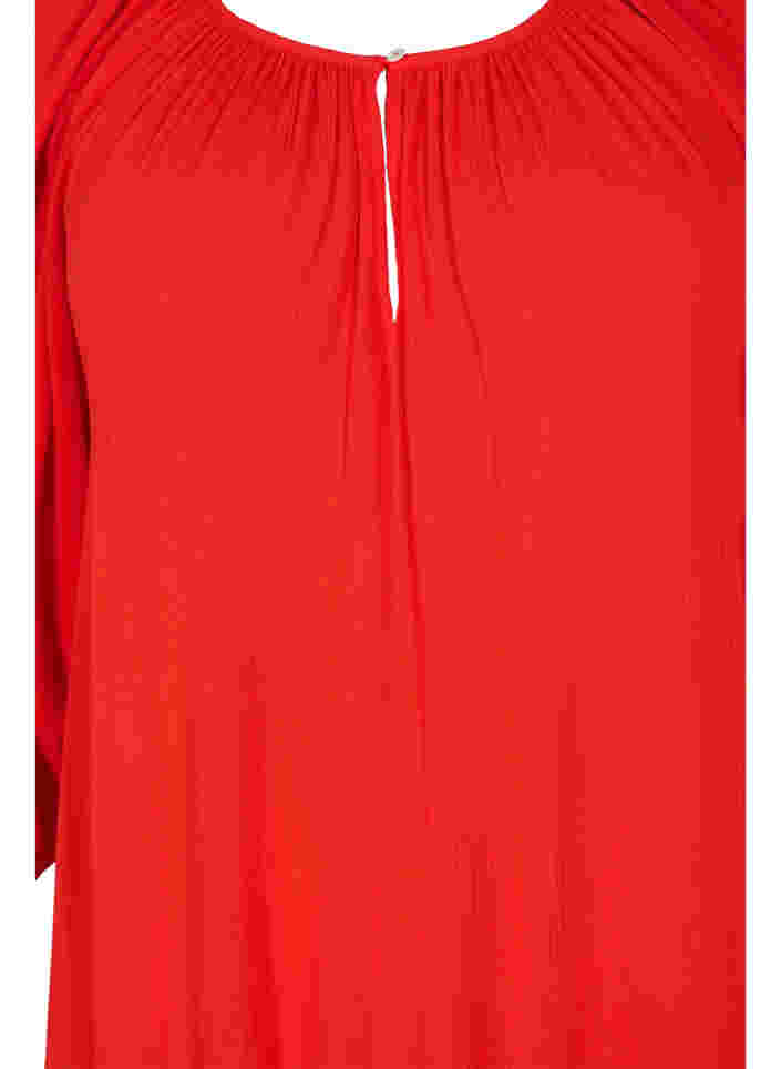 Viskosekleid mit 3/4 Ärmeln, Fiery Red, Packshot image number 2
