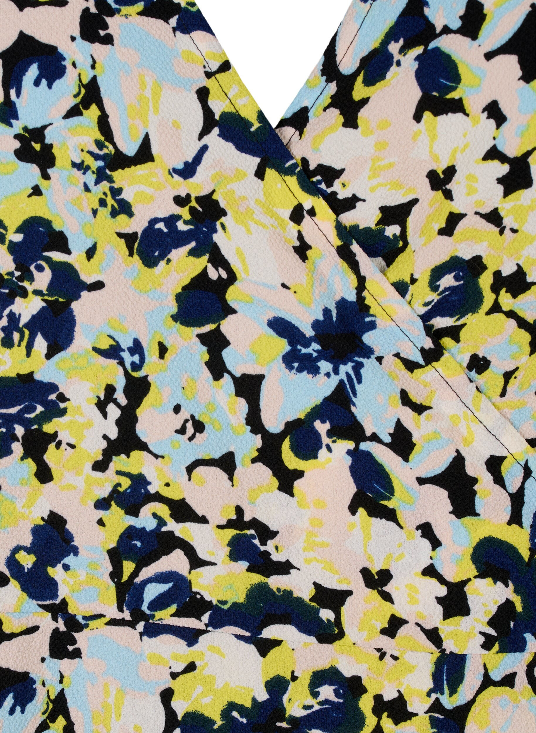 Zizzi Wickelkleid mit Print und kurzen &Auml;rmeln, Gelb, Packshot image number 2