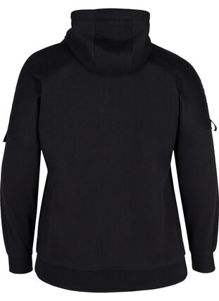 Sweatshirt mit Kapuze und Reißverschluss, Black White, Packshot image number 1