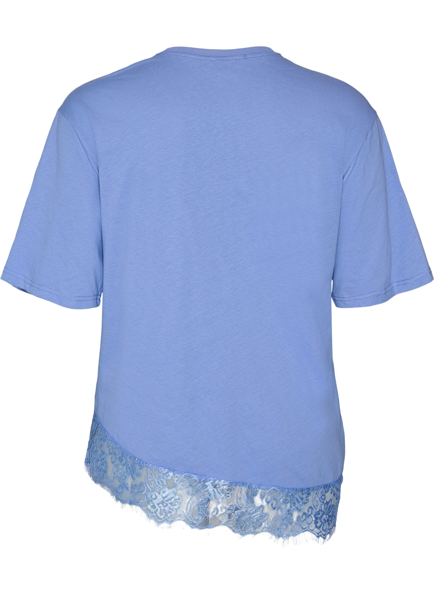 ZizziT-Shirt mit asymmetrischem Spitzensaum, lila, Packshot image number 1