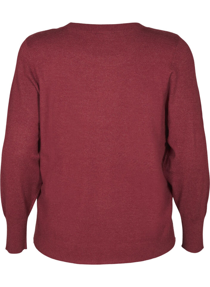 Strickpullover mit Rundhalsausschnitt, Rot, Packshot image number 1