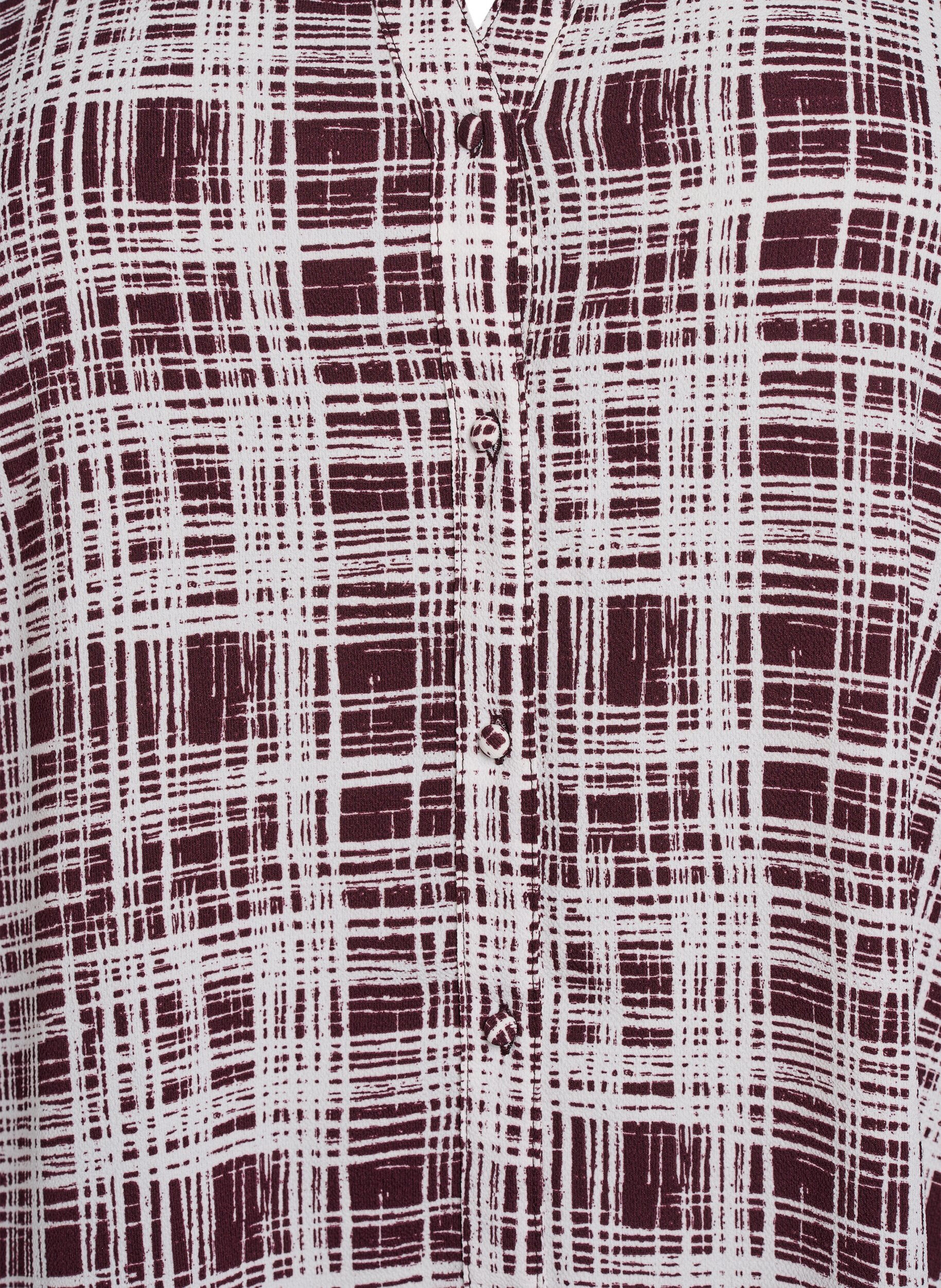 Zizzi A-Linien-Midi-Kleid mit kurzen &Auml;rmeln, Dunkles Bordeaux, Packshot image number 2