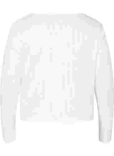 Cardigan mit Rippmuster und Bindeschnüren, White, Packshot image number 1