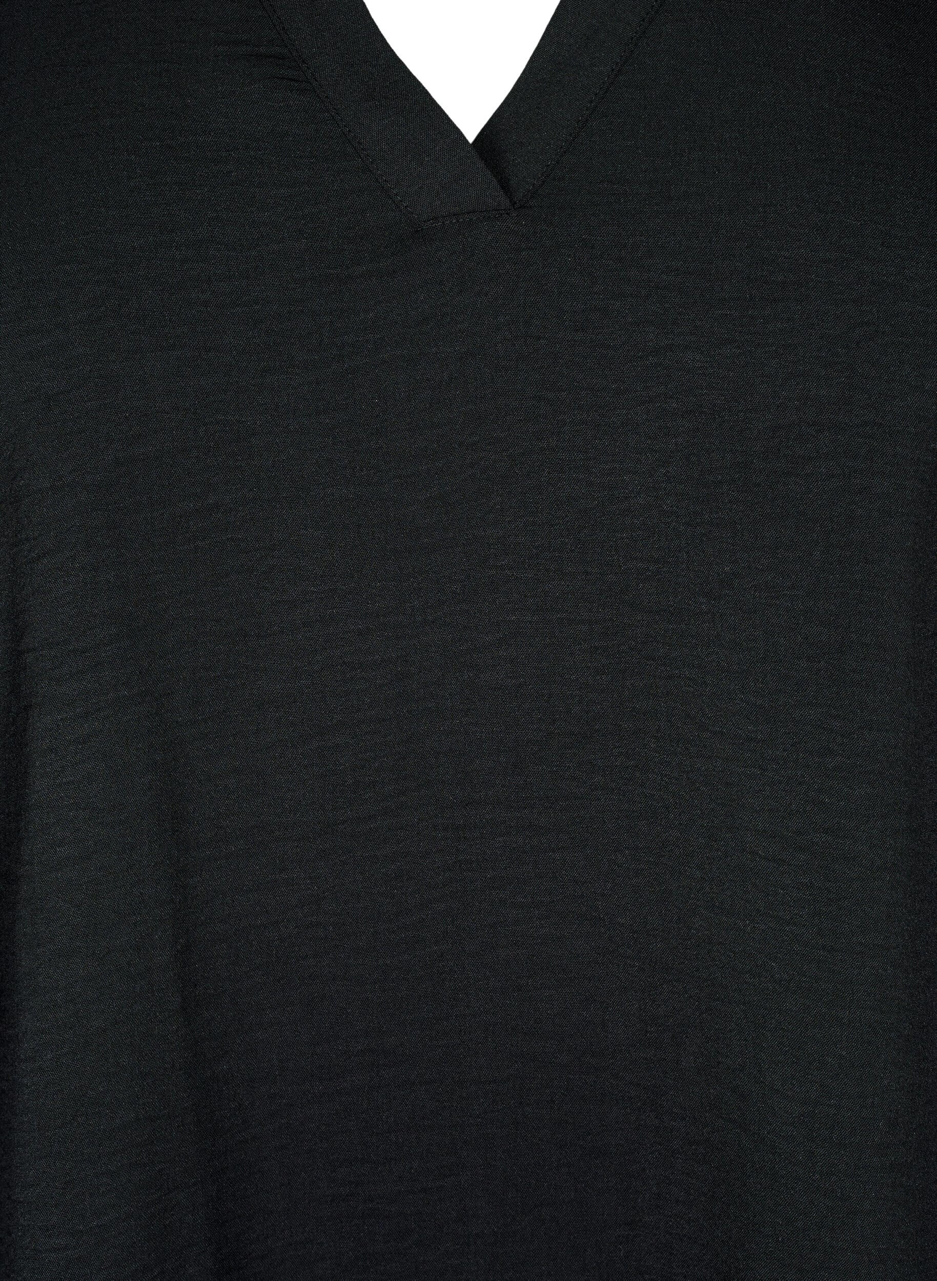 ZizziBluse mit 3/4-&Auml;rmeln, Schwarz, Packshot image number 2