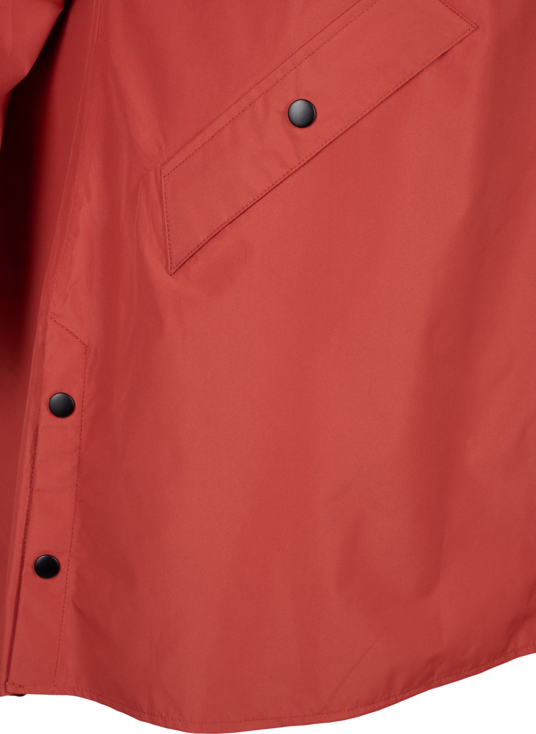 Zizzi Regenjacke mit Taschen und Kapuze, Rot, Packshot image number 3