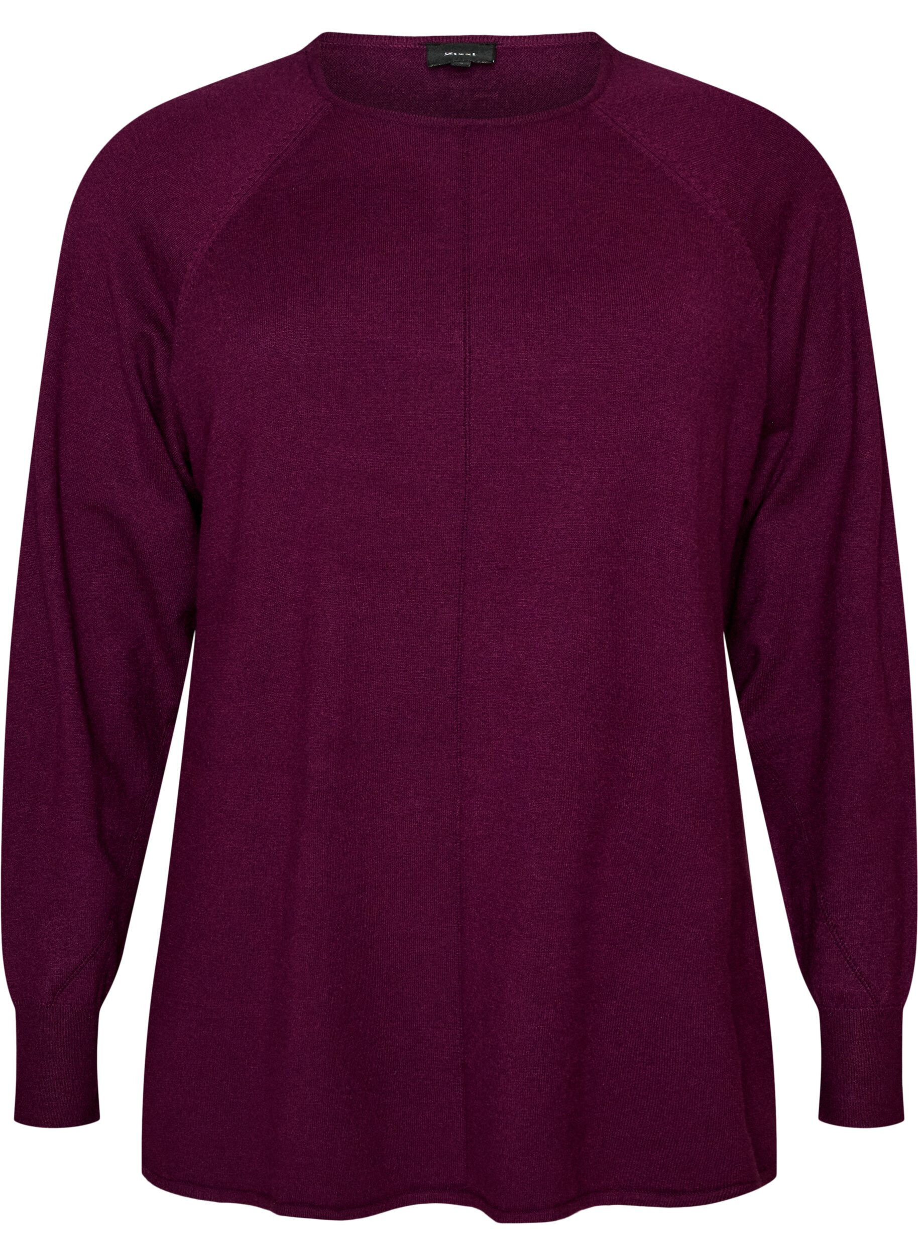Strickbluse mit Rundhalsausschnitt und Strickmuster