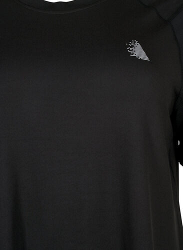 Kurzärmeliges Trainings-T-Shirt mit Rundhalsausschnitt, Black, Packshot image number 2