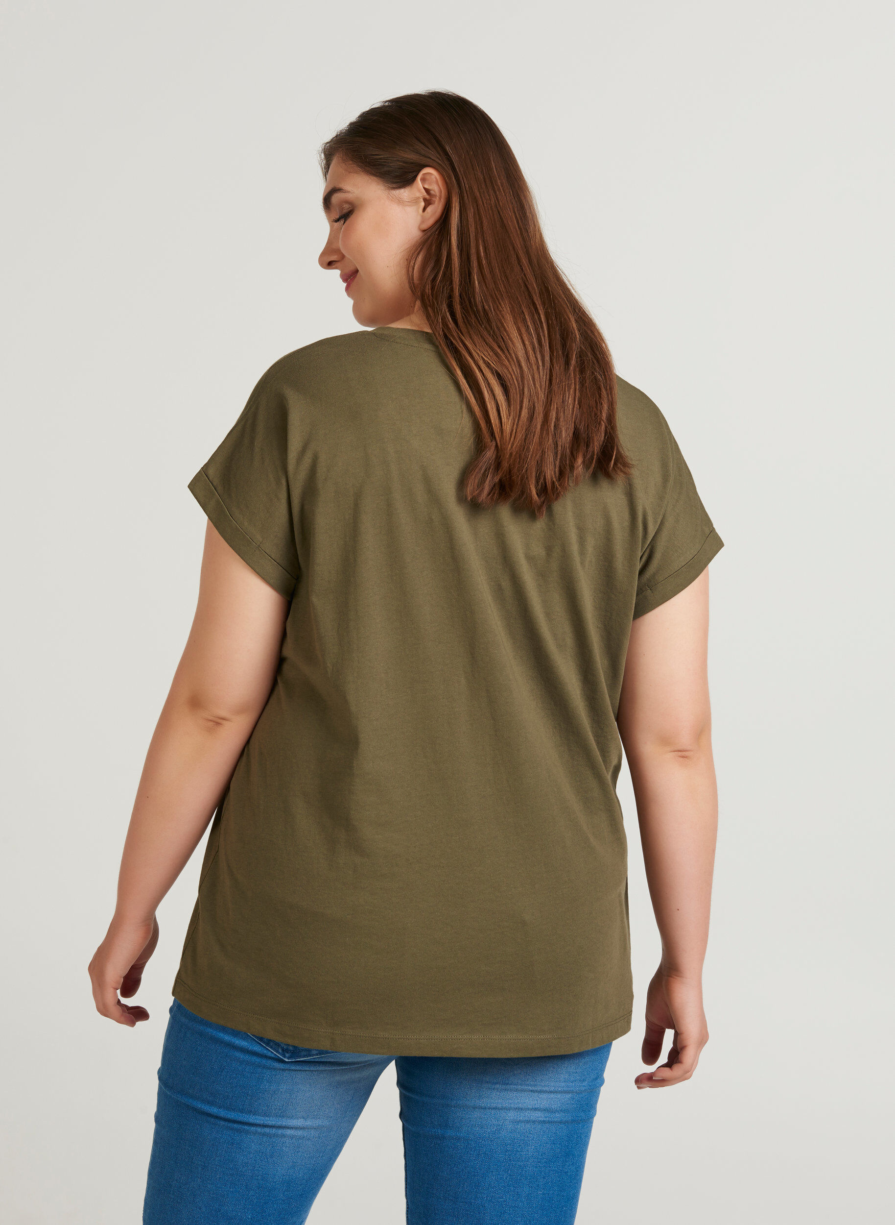 Zizzi T-Shirt, Ivy Green, Model image number 1