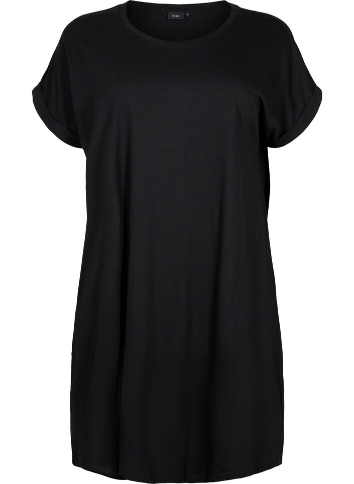 2-pack Baumwollkleid mit kurzen Ärmeln, Shocking Pink/Black, Packshot image number 3