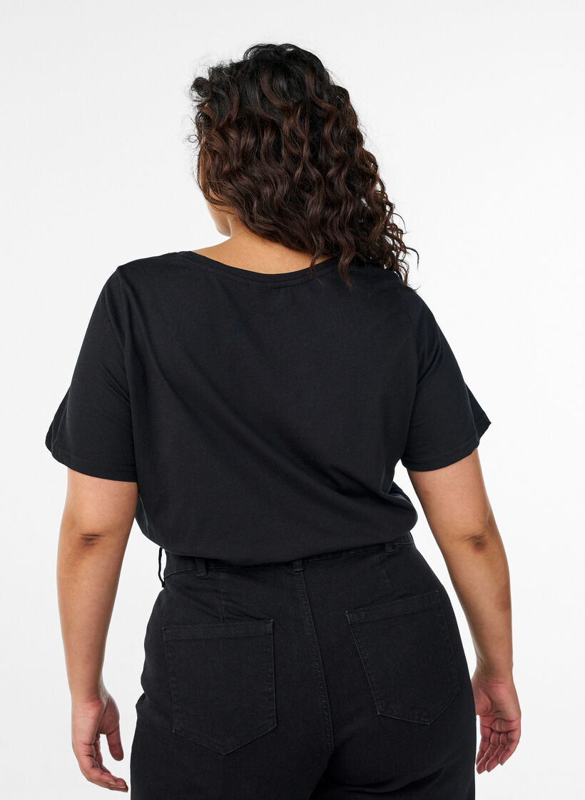 T-Shirt mit Print, Schwarz, Model image number 2