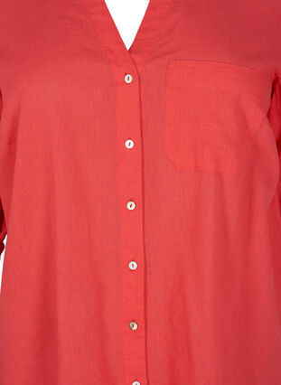 Hemdbluse mit Knopfverschluss aus Baumwoll-Leinen-Gemisch, Hibiscus, Packshot image number 2