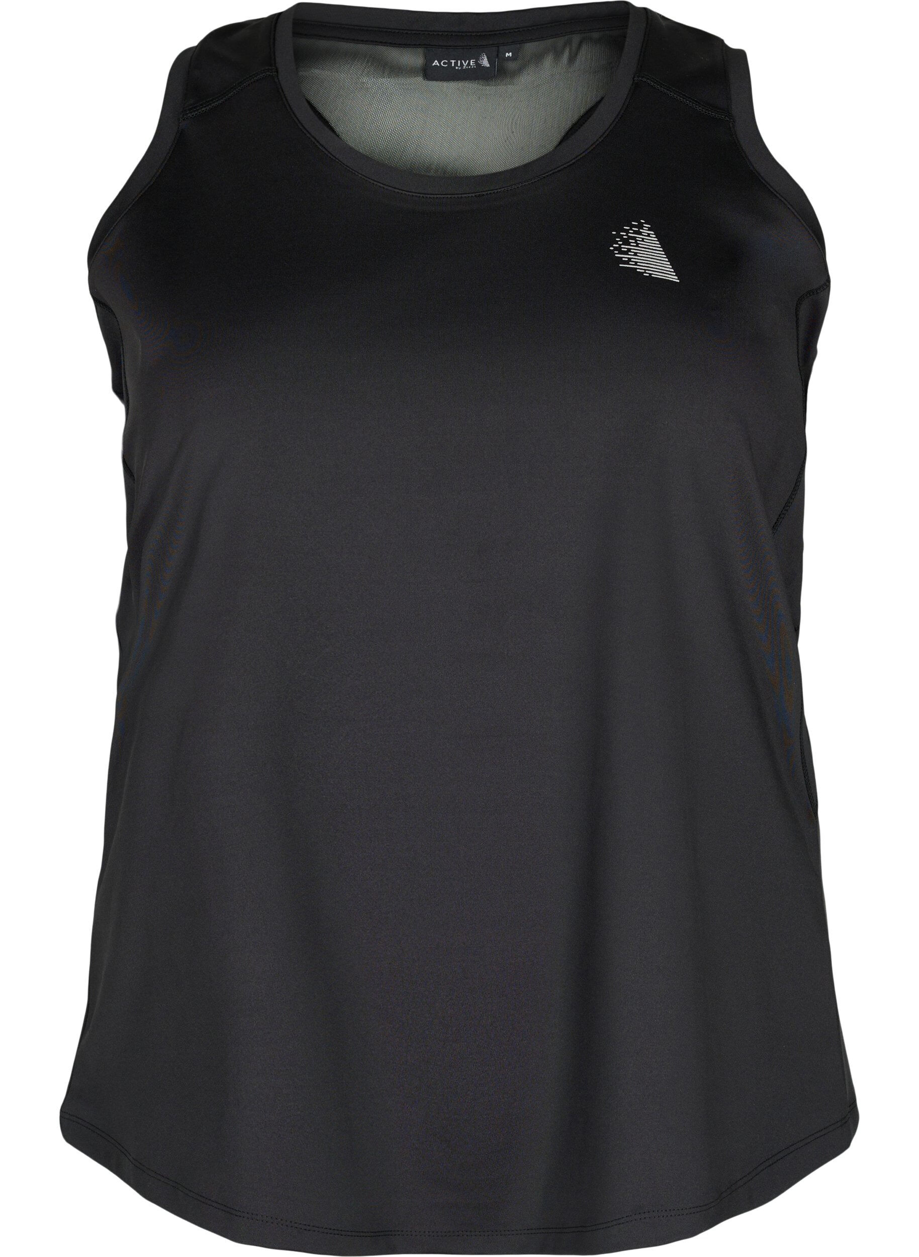 Zizzi Trainingstop mit Racerback und Mesh, Black, Packshot image number 0