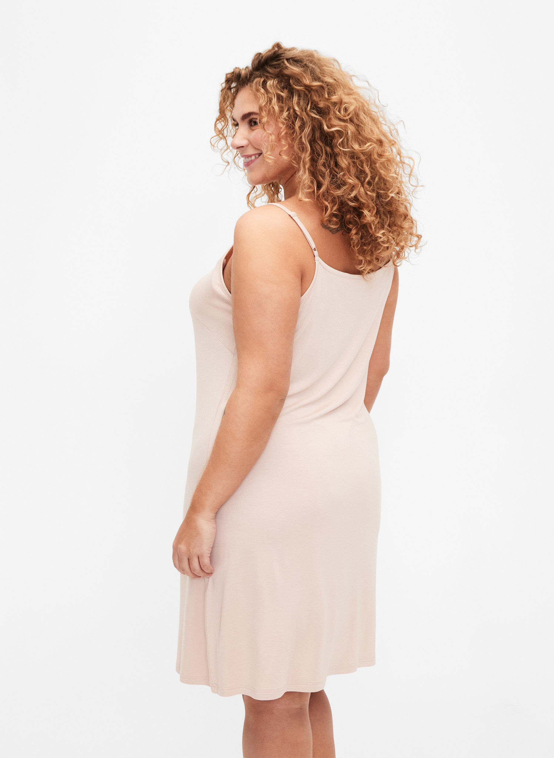 ZizziEinfarbiges Unterkleid aus Viskose, Vanille, Model image number 2
