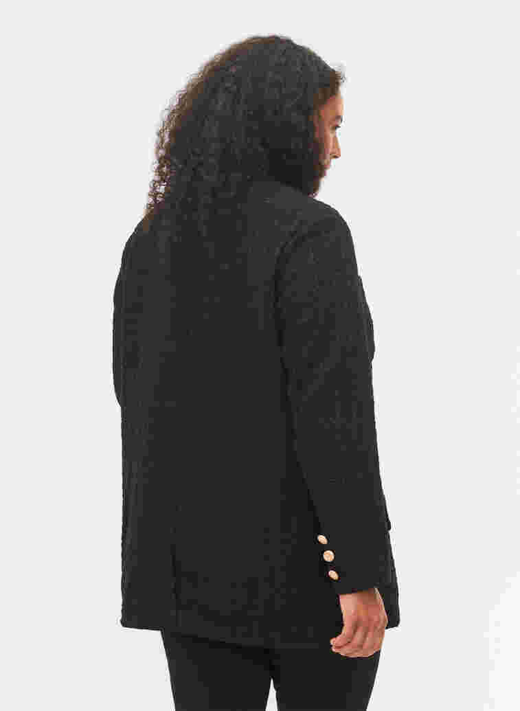 Boucle Jacke mit Taschen, Black, Model