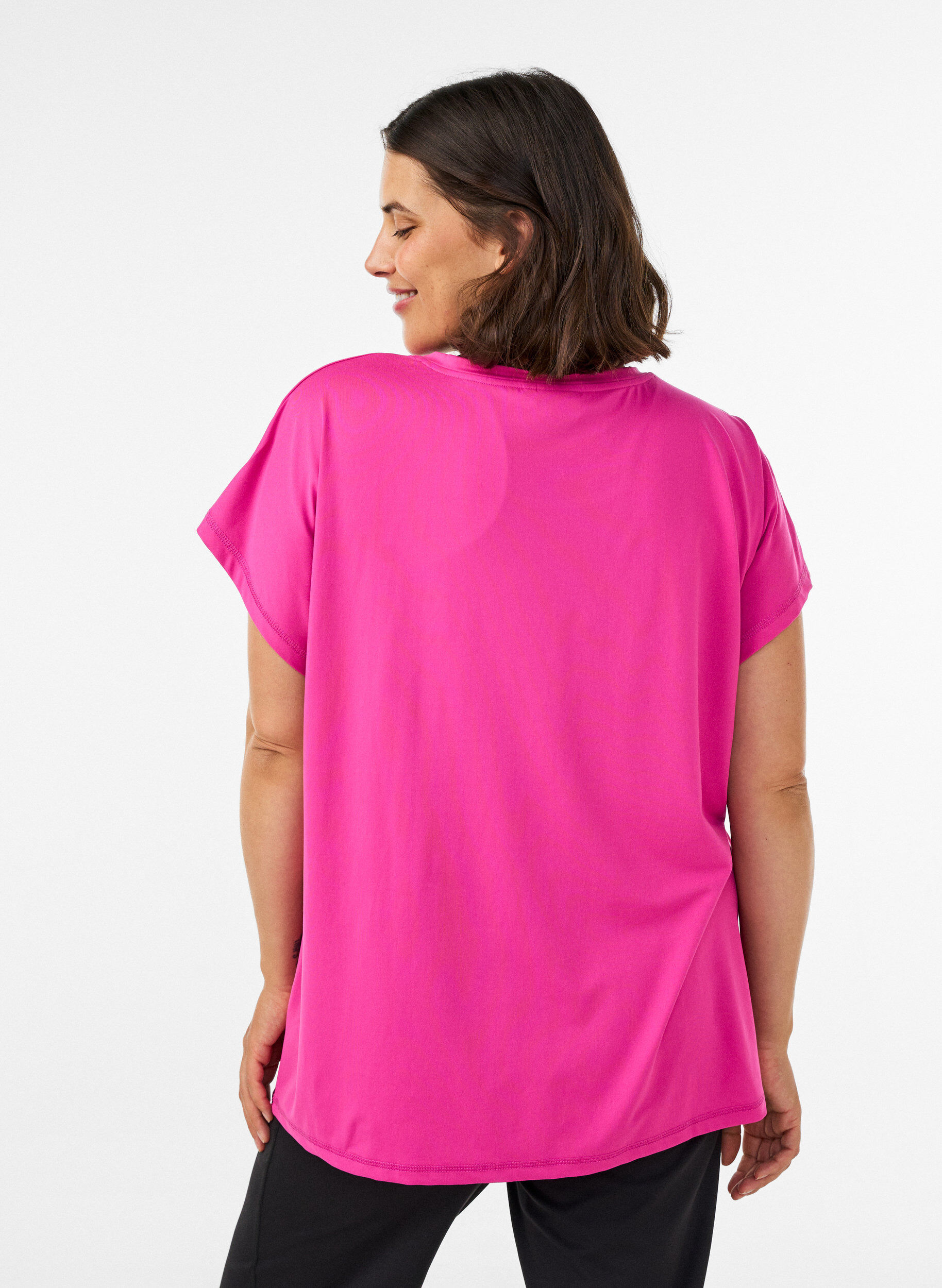 ZizziEinfarbiges Trainings-T-Shirt, Pink, Model image number 2