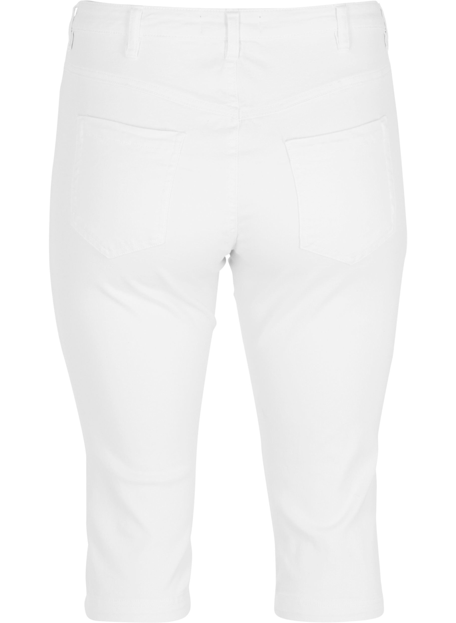 ZizziHoch taillierte Amy Capri Jeans mit Super Slim Fit, Wei&szlig;, Packshot image number 1