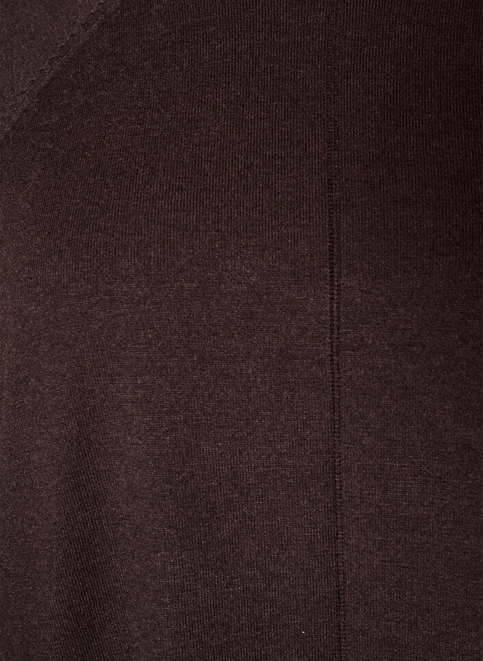 Strickbluse mit Rundhalsausschnitt und Strickmuster, Braun, Packshot image number 2