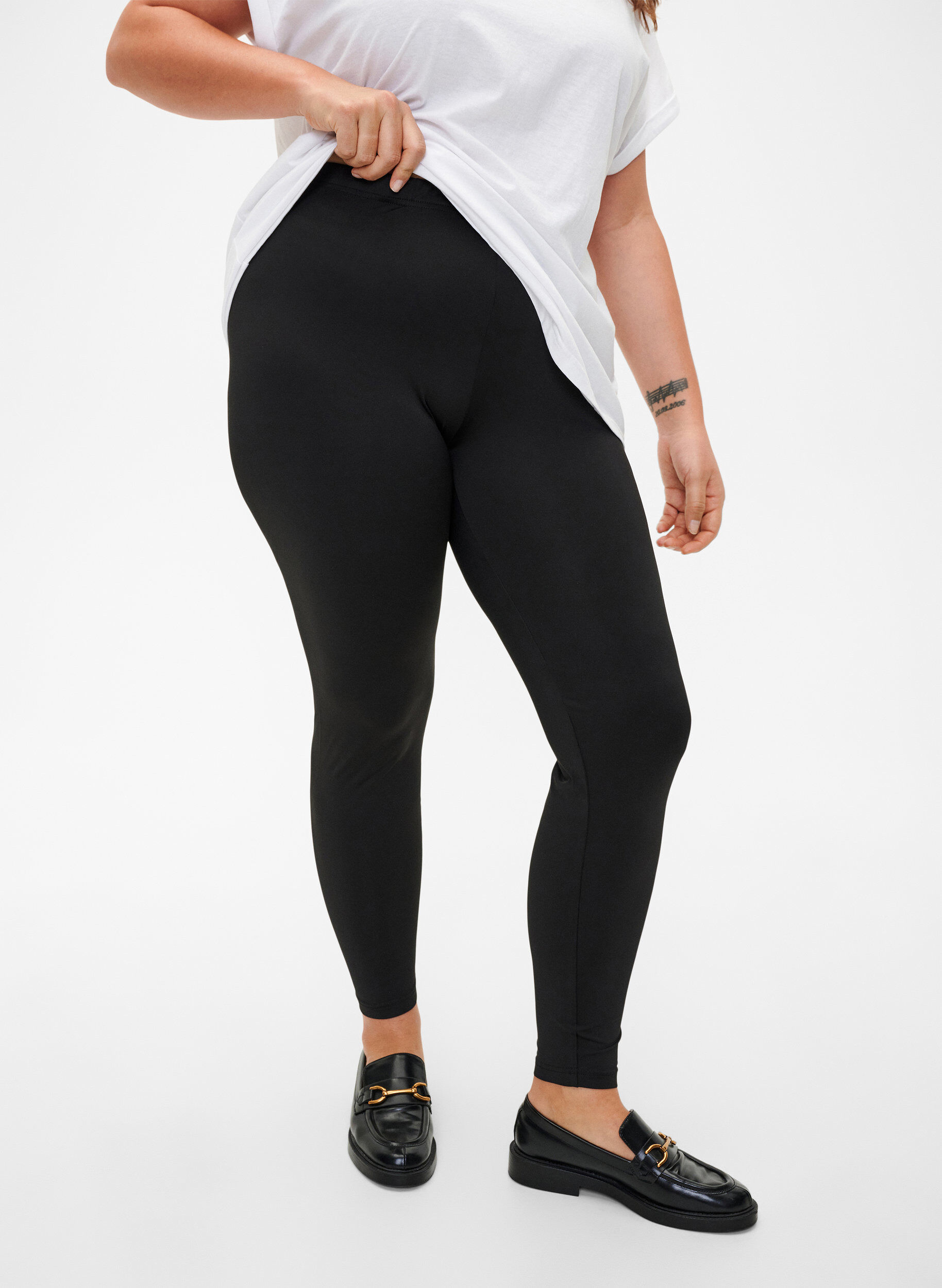 2-pack Basic Leggings, Schwarz, Model