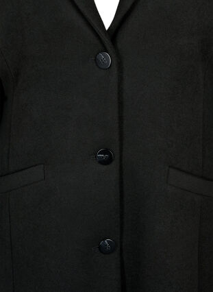 Mantel mit Knöpfen und Taschen, Black, Packshot image number 2