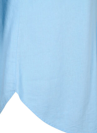 Langes Hemd aus Leinen-Viskose-Mischung, Chambray Blue, Packshot image number 3
