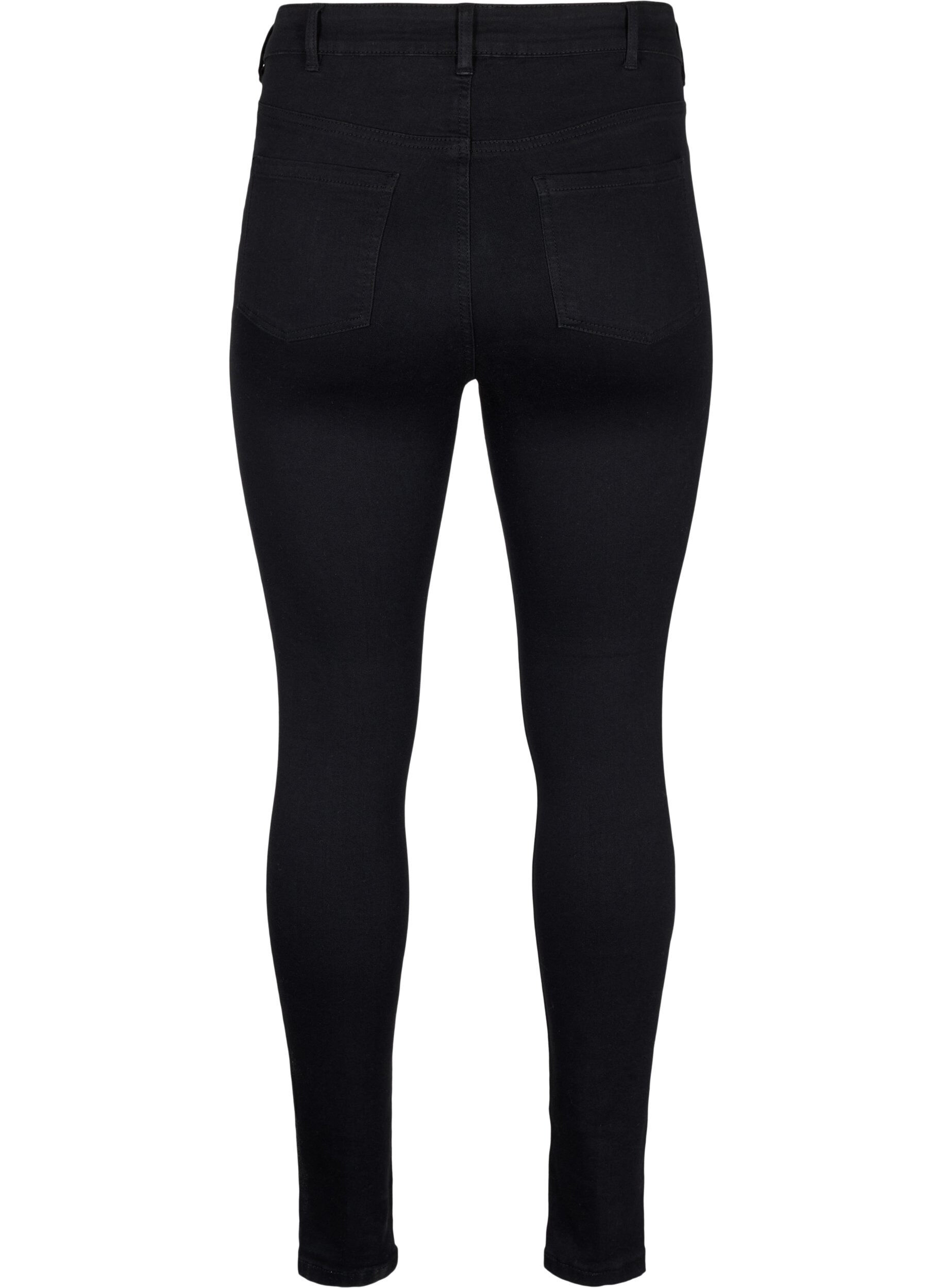 Zizzi Super Slim-Fit-Jeans mit hoher Taille, Black, Packshot image number 1