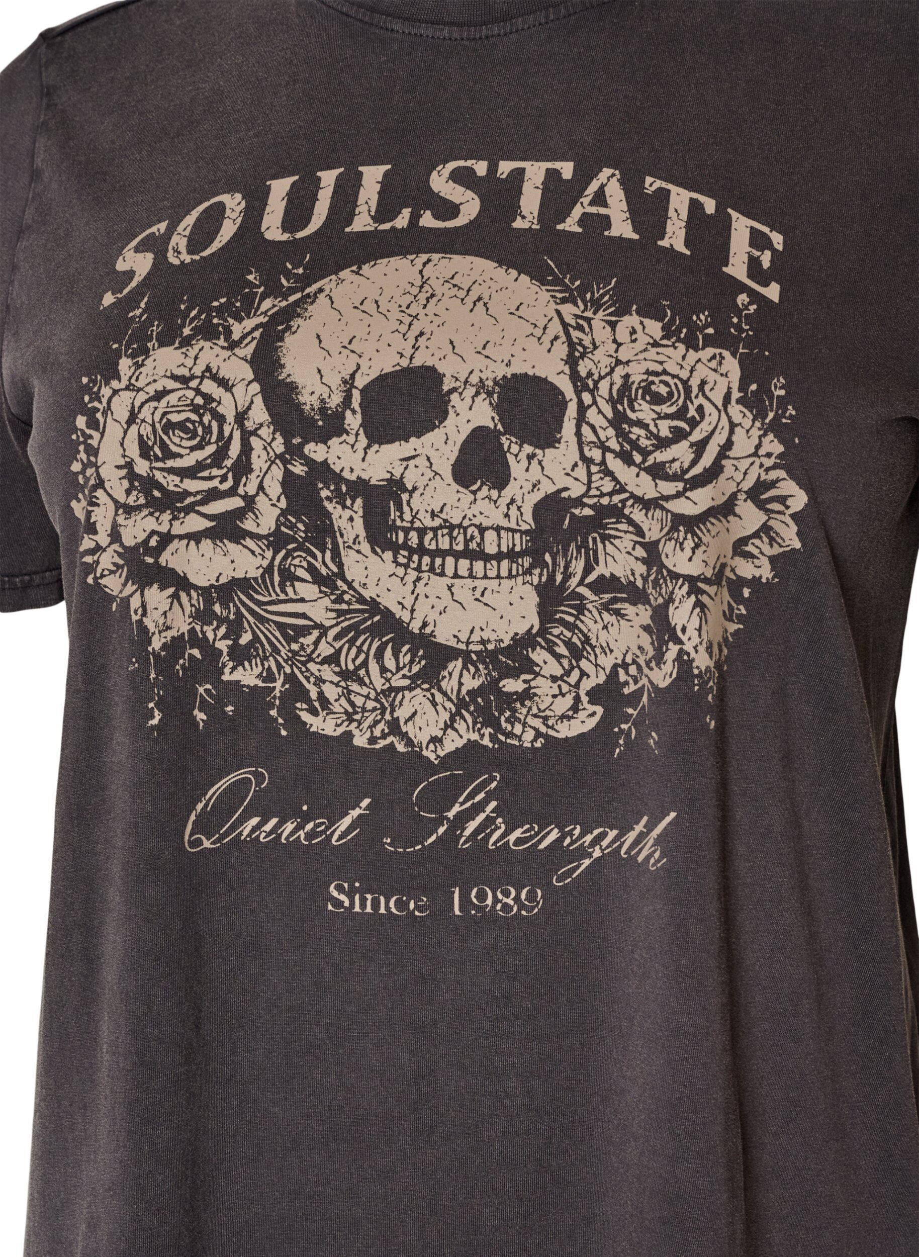 ZizziGrafik-T-Shirt aus Bio-Baumwolle, Beige, Packshot image number 2