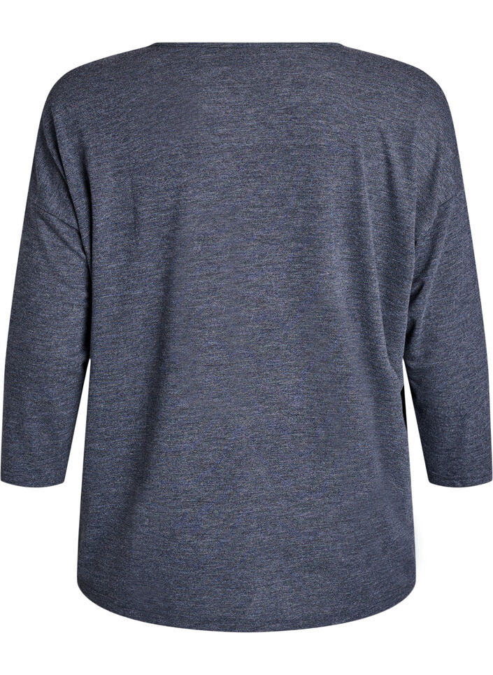Bluse aus Jersey mit 3/4-&Auml;rmeln, Grau, Packshot image number 1