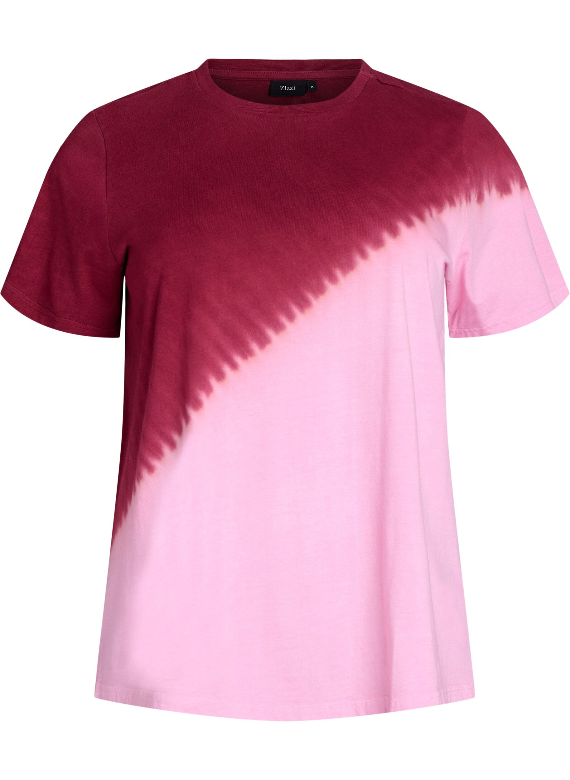Zizzi Dip-Dye-T-Shirt aus Bio-Baumwolle, Rot, Packshot image number 0
