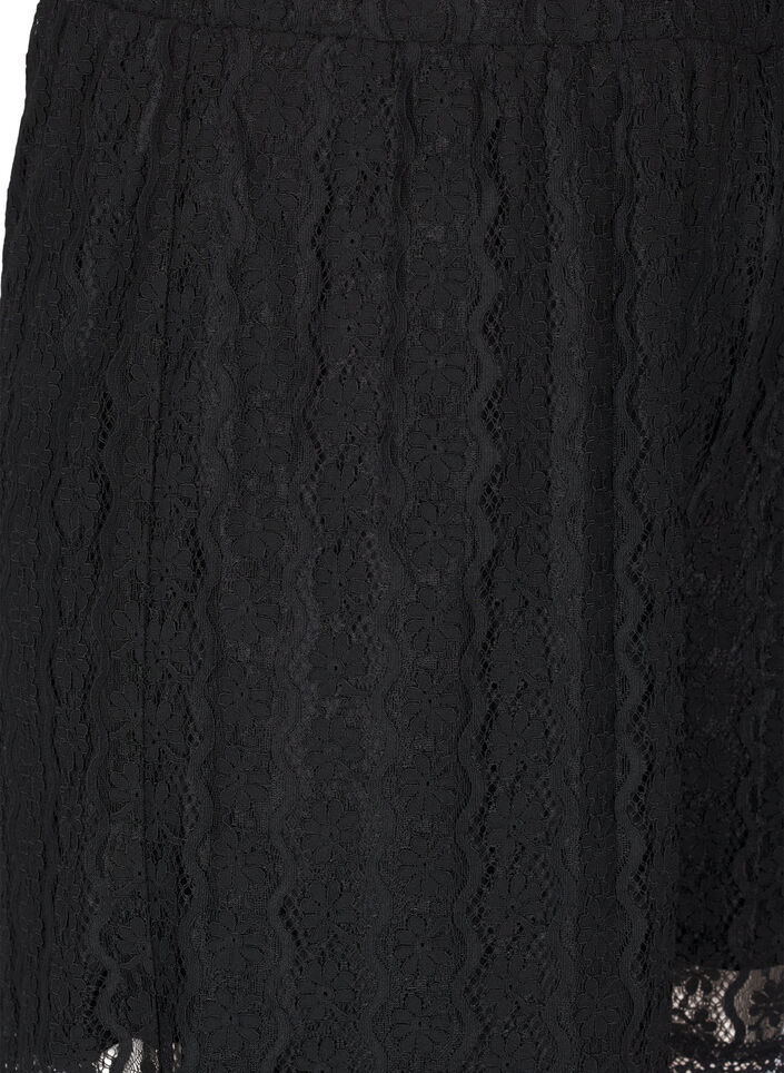 Spitzenshorts mit hohem Taille, Schwarz, Packshot image number 2