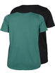 2er-Pack basic T-Shirts aus Baumwolle, Mallard Green/Black, Packshot image number 1