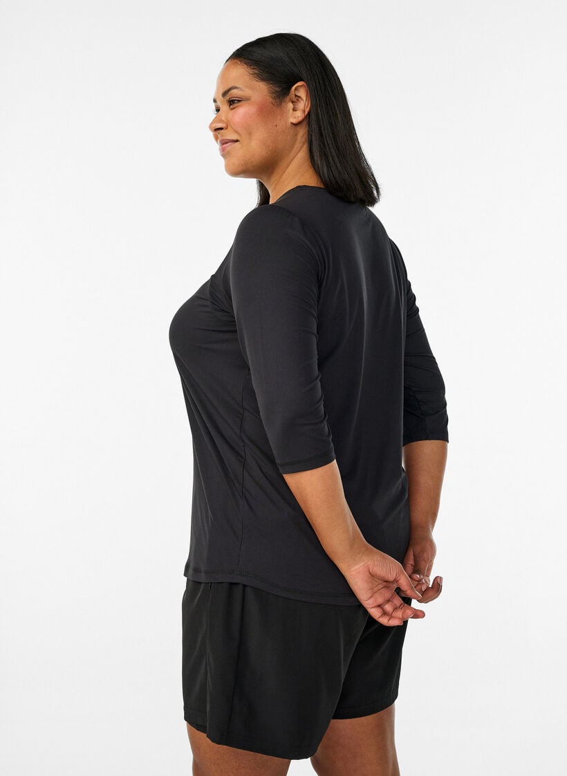 Trainingsshirt mit 3/4-&Auml;rmeln, Schwarz, Model image number 2