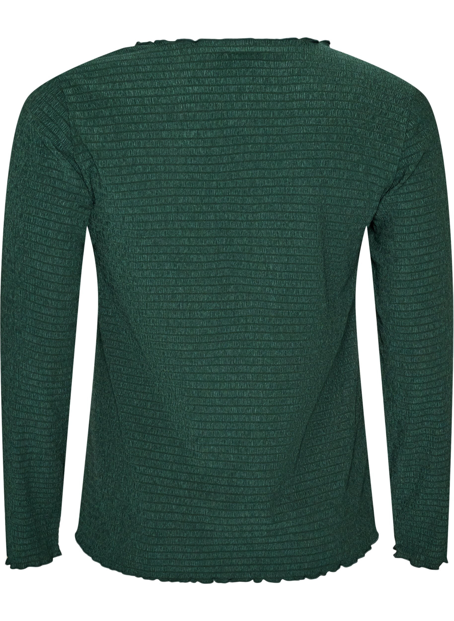ZizziStrukturierte Bluse mit Wellenkanten, Gr&uuml;n, Packshot image number 1