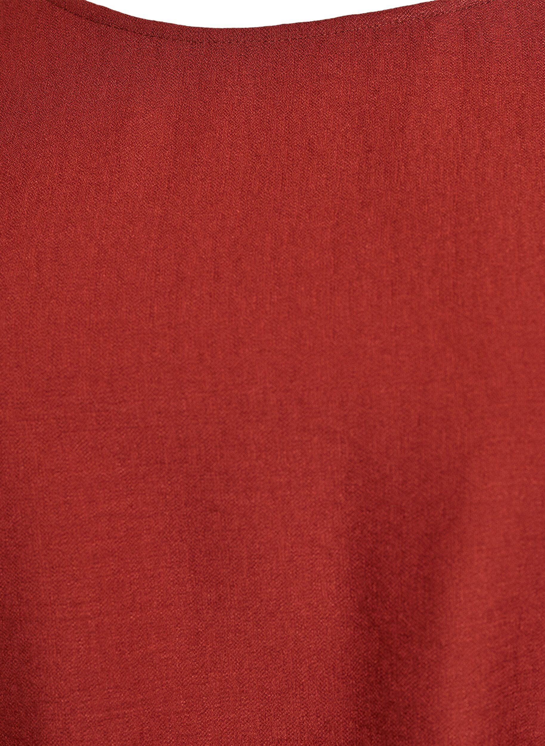 Zizzi Kurzes Kleid mit lockerer Passform und Bindeg&uuml;rtel, Rot, Packshot image number 2