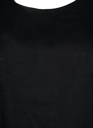 Kurzärmelige Bluse aus Baumwollmischung mit Leinen, Black, Packshot image number 2