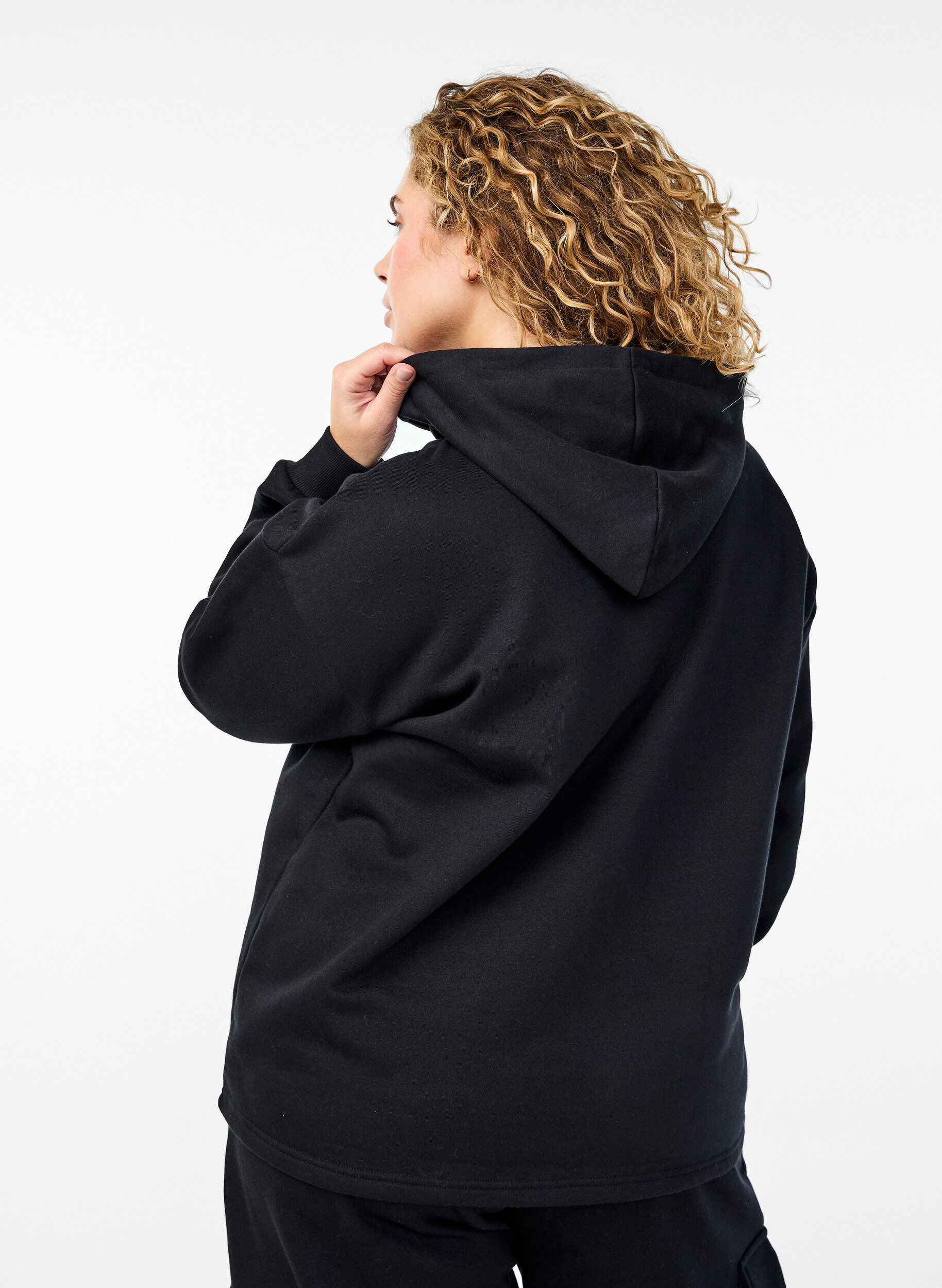 Zizzi Hoodie, Black, Model image number 1