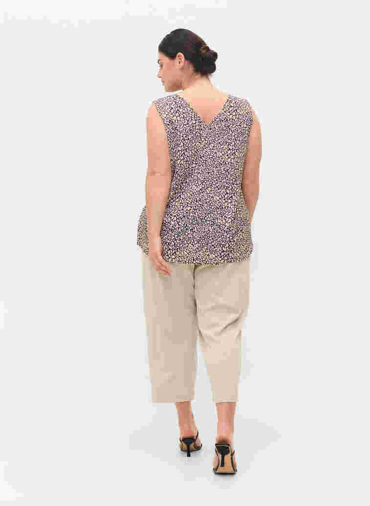 Einfarbige Culotte-Hose mit Taschen, Off White, Model image number 0
