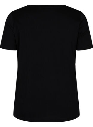 T-Shirt aus Baumwolle mit Print, Black Cyclamen LOVE, Packshot image number 1