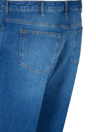 Cropped Mom Fit Mille Jeans mit lockerer Passform, Blue denim, Packshot image number 3