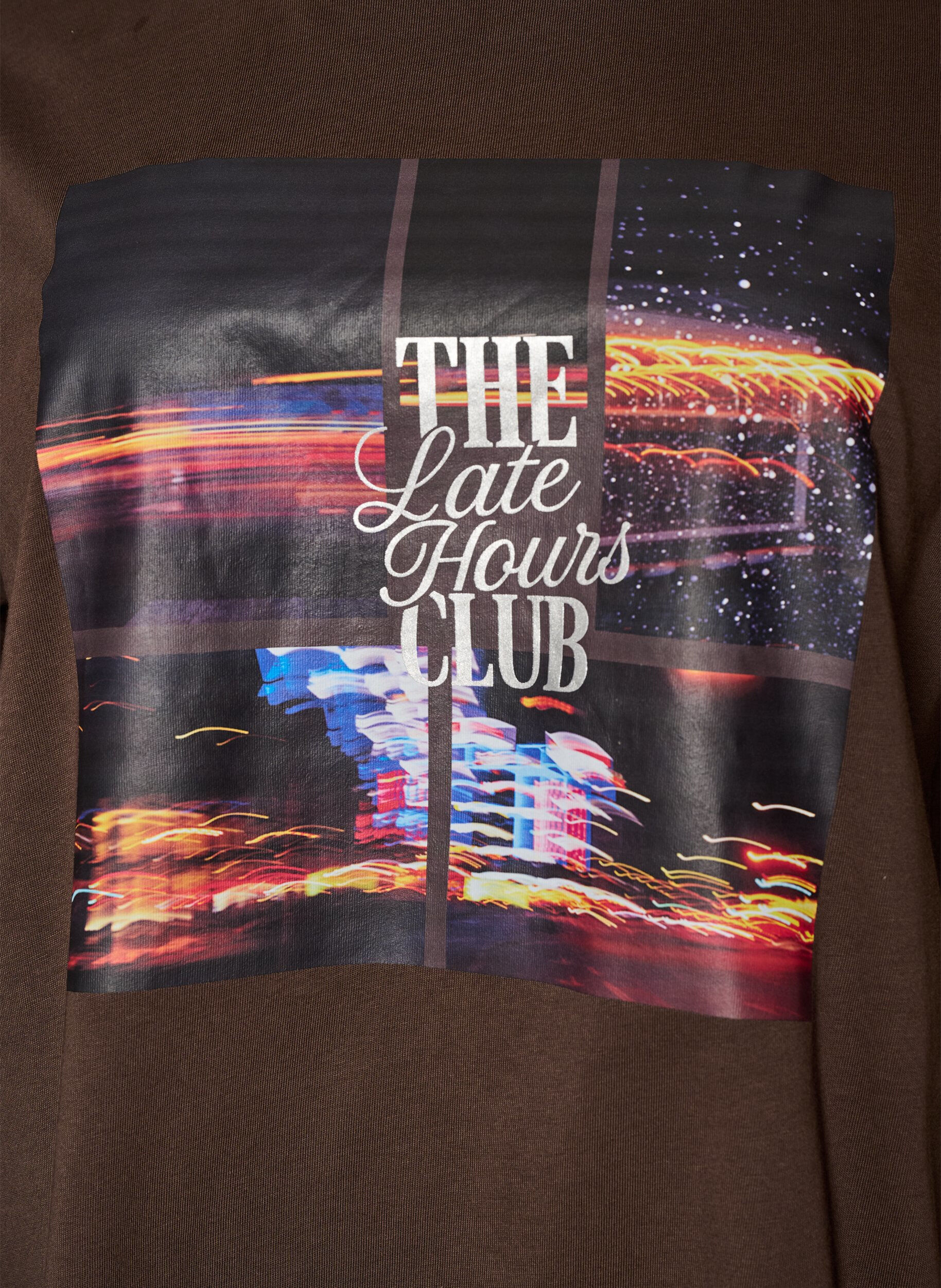 ZizziOversized T-Shirt mit gro&szlig;em Fotoprint, Braun, Packshot image number 2