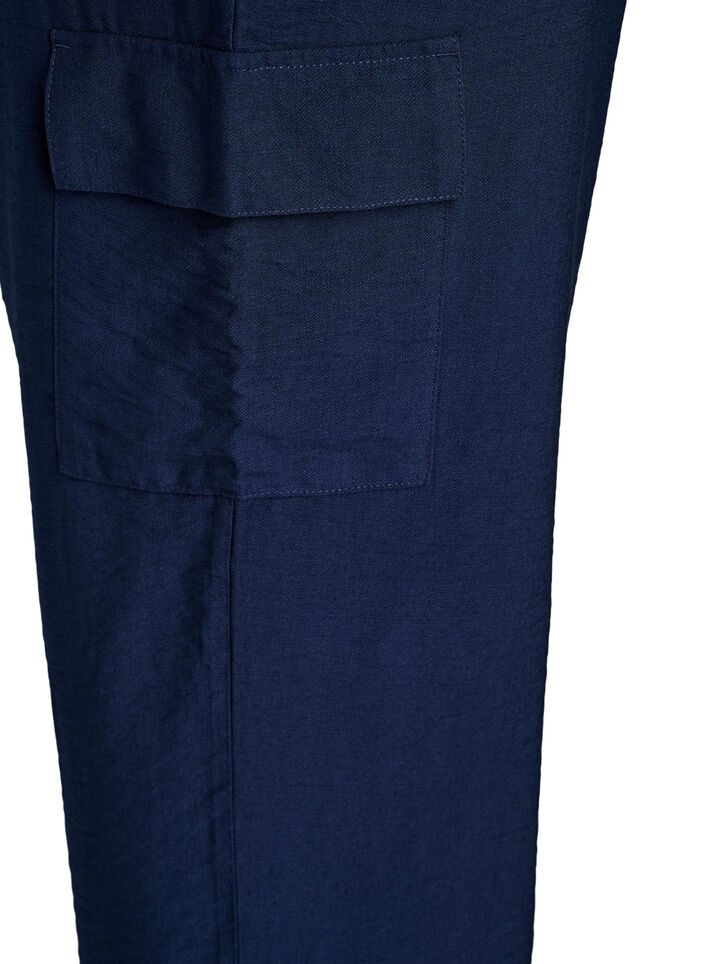 Cargohose mit hoher Taille, Blau, Packshot image number 3