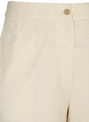 Hose mit hoher Taille aus Baumwolle und Leinen, Whitecap Gray, Packshot image number 2