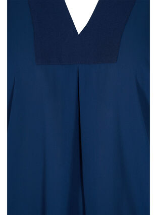 Bluse mit V-Ausschnitt und Fledermausärmeln, Navy Blazer, Packshot image number 2