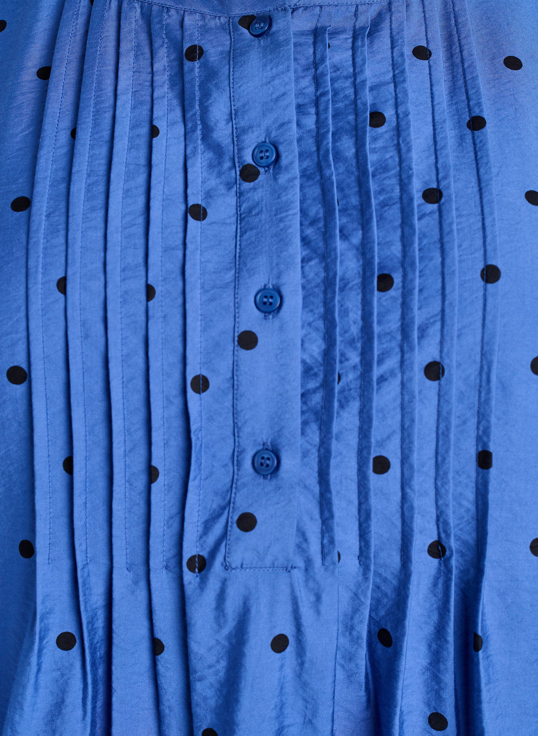 Zizzi Gepunktete Bluse mit langen &Auml;rmeln, Blau, Packshot image number 2