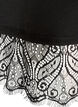 Kurzes Kleid aus Strick mit Spitzensaum, Schwarz, Packshot image number 3