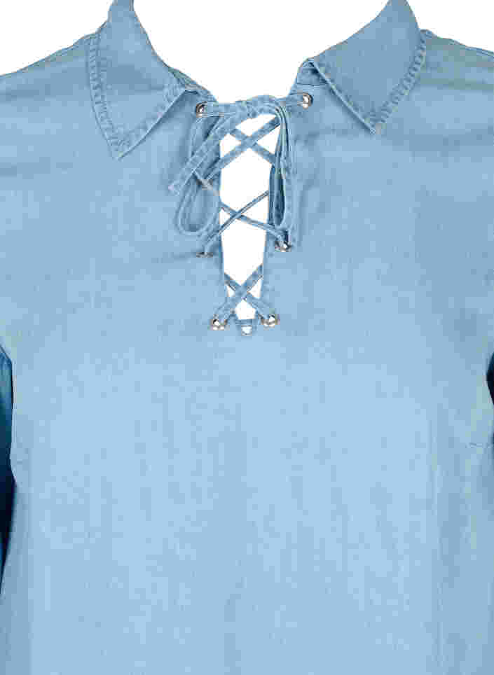 Tunika mit 3/4-Ärmeln, Light blue denim, Packshot image number 2