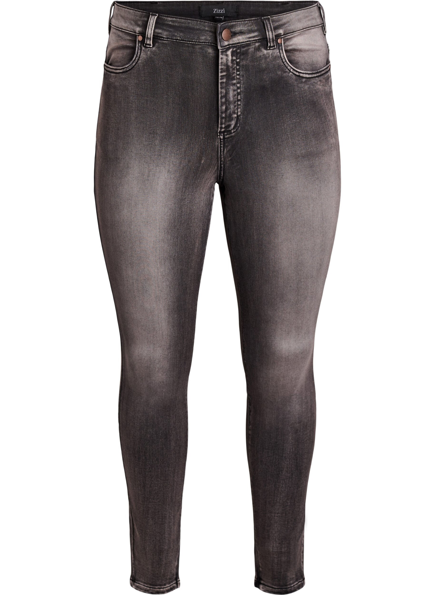 Zizzi Hoch taillierte super Slim Amy Jeans, Grau, Packshot image number 0