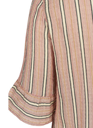 Gestreifte Bluse mit 3/4-Ärmeln und Smock, Rose Smoke stripe, Packshot image number 3